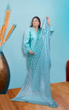 3pcs Aqua Blue Traditional Outfit