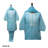 Aqua Blue Cotton Net 4 PCs Suit