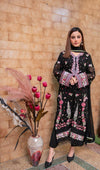 Black Chiffon Embroided Suit 3 PCs