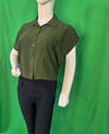 Green Silk Boxy Top
