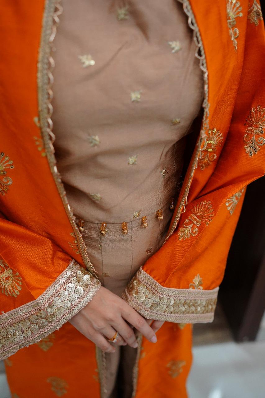 Orange Gown Suit