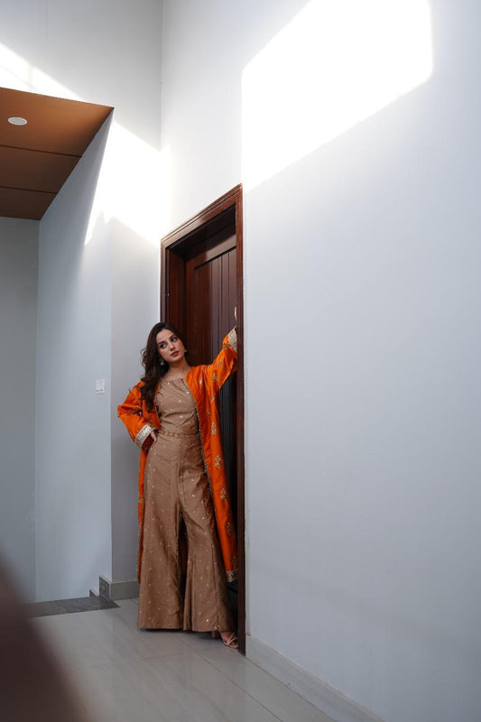 Orange Gown Suit
