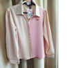 light beige and pastel pink collar shirt