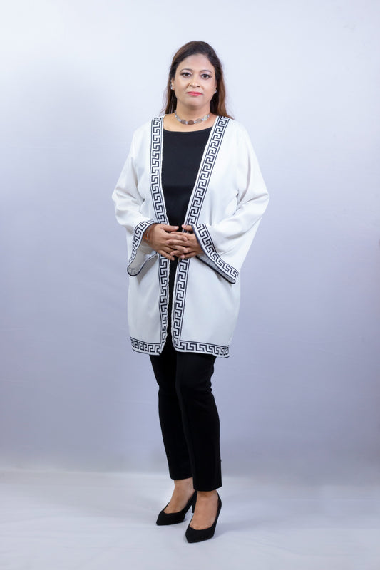 1pcs Solid White Long Shrug