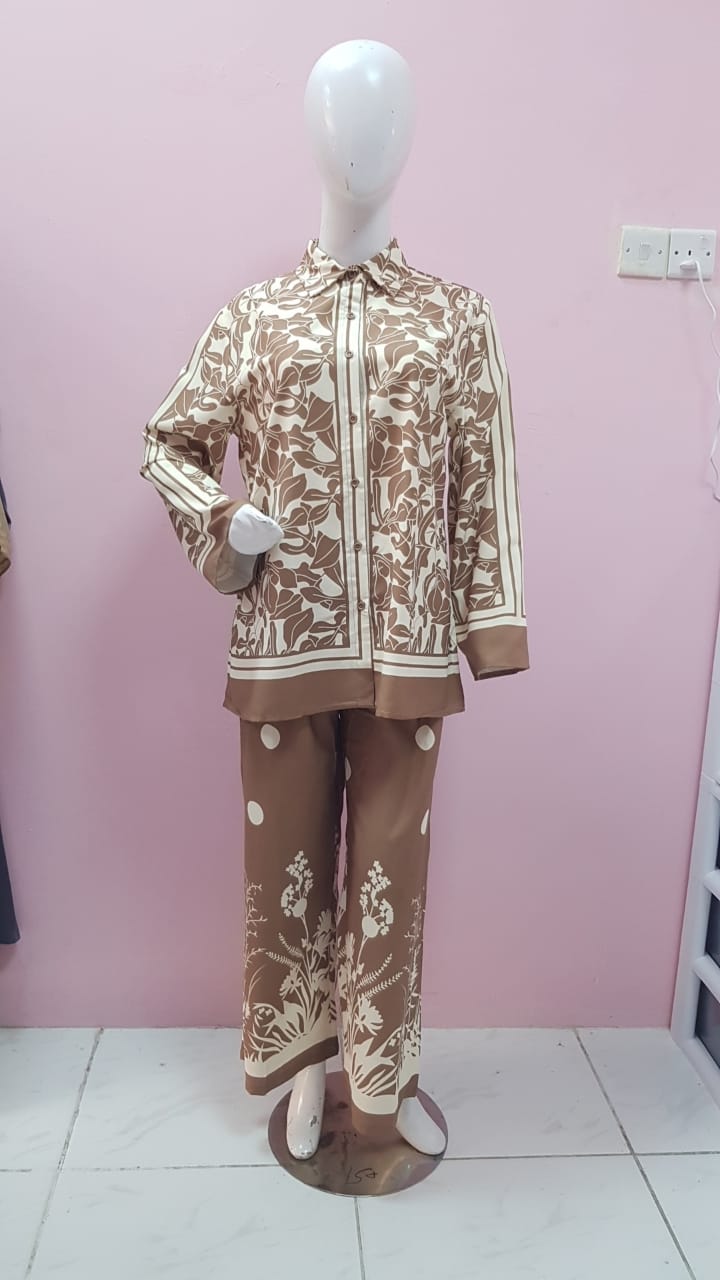 2pcs caramel brown co-ord set