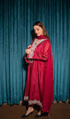 Magenta Tillasuit 3 PCs Embroided Woven Net