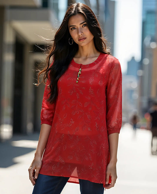 Persimmon Orange Georgette Top