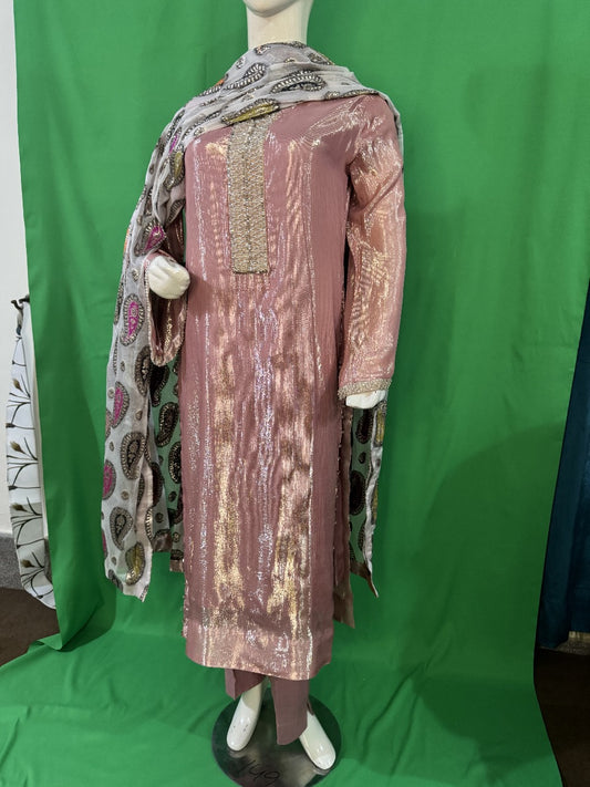 Pink Khadija 3 PCs Suit