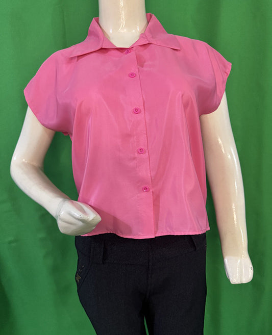 Pink Silk Boxy Top
