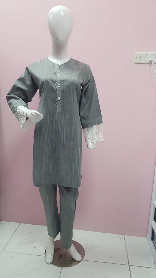 2-piece stitched suit in Grey